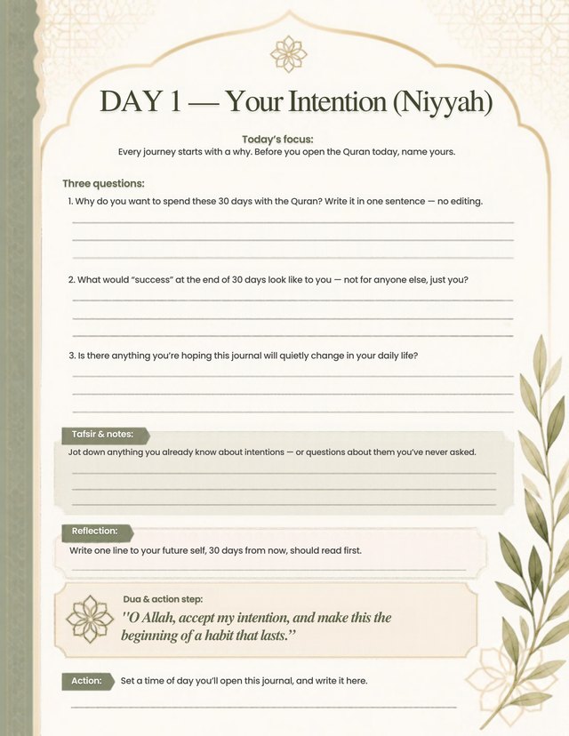 Day 1 — Your Intention (Niyyah)